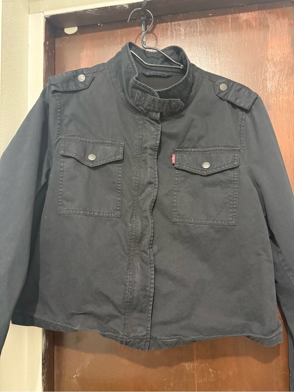 Levi's Black Military-Inspired Cotton Utility Jacket